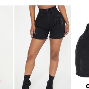 Black high-waisted shorts